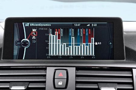 BMW 120d Sport Line, Display, Verbrauch