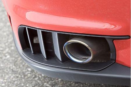 Optimierter Auspuff aus Titan.