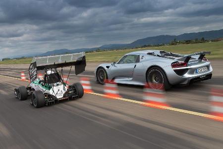 Formel Student, Porsche 918 Spyder, Impression, Beschleunigungsduell