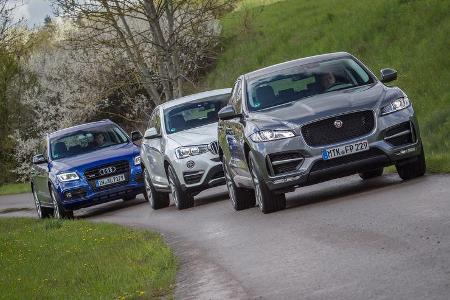 Audi SQ5 3.0 TDI, BMW X4 xDrive 35d, Jaguar F-Pace 30d