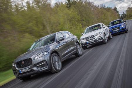 Audi SQ5 3.0 TDI, BMW X4 xDrive 35d, Jaguar F-Pace 30d