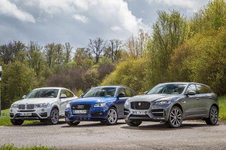 Audi SQ5 3.0 TDI, BMW X4 xDrive 35d, Jaguar F-Pace 30d
