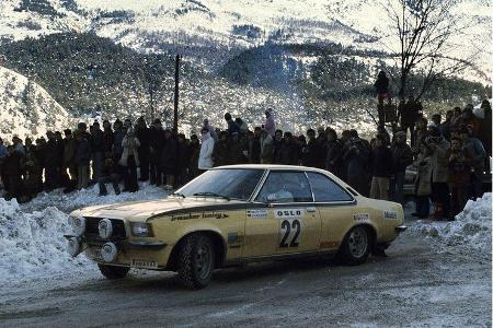 Mit dem wuchtigen Rekord trat der frisch von Ford zu Opel gewechselte Bayer 1973 erstmals bei der Rallye Monte Carlo an.