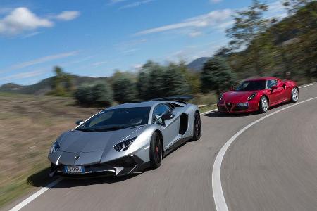 Alfa 4C, Lamborghini Aventador LP750 SV, Frontansicht