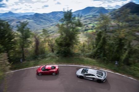 Alfa 4C, Lamborghini Aventador LP750 SV, Draufsicht