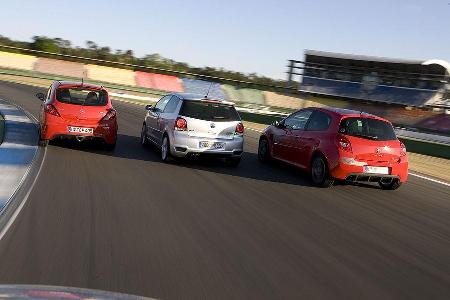 Opel Corsa OPC, Renault Clio Sport F1-Team, VW Polo GTI Cup Edition