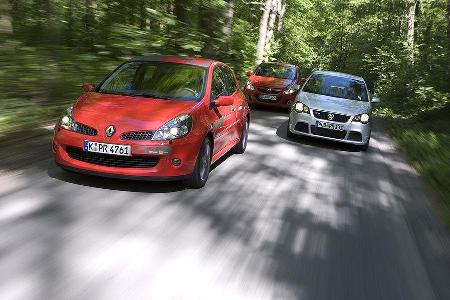 Opel Corsa OPC, Renault Clio Sport F1-Team, VW Polo GTI Cup Edition