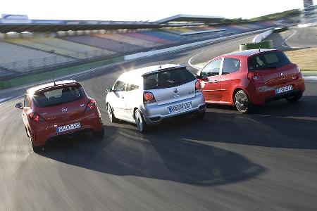Opel Corsa OPC, Renault Clio Sport F1-Team, VW Polo GTI Cup Edition
