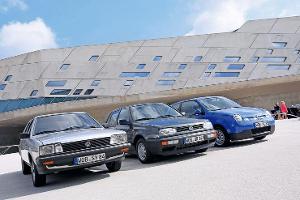 VW Passat Formel E, VW Golf Ecomatic, VW Lupo 3L, Frontansicht