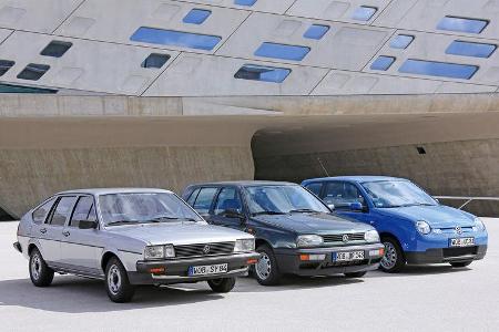VW Passat Formel E, VW Golf Ecomatic, VW Lupo 3L, Frontansicht
