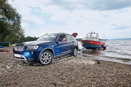 BMW X3 x-Drive 30d, Front, Anhänger, Boot