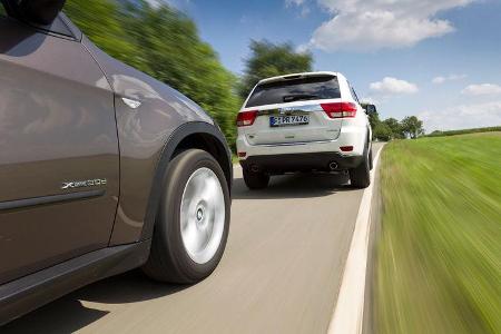 BMW X5 x-Drive 3.0d, Jeep Grand Cherokee 3.0 CRD Overland, Rückansicht