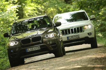 BMW X5 x-Drive 3.0d, Jeep Grand Cherokee 3.0 CRD Overland, Front