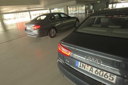 Audi A6 2.0 TDI, BMW 520d EDE, Heckansicht