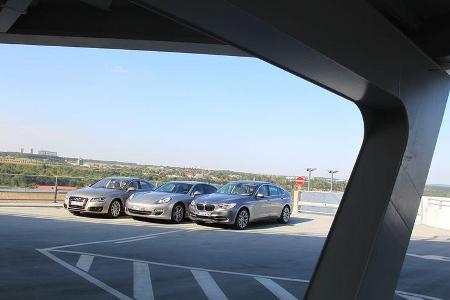 Audi A7 3.0 TDI, BMW 530d GT, Porsche Panamera D, Frontansicht