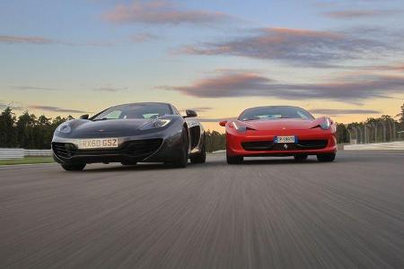 Ferrari 458 Italia, McLaren MP4-12C, Front