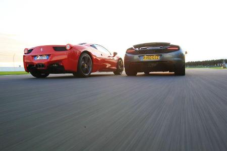 Ferrari 458 Italia, McLaren MP4-12C, Heck