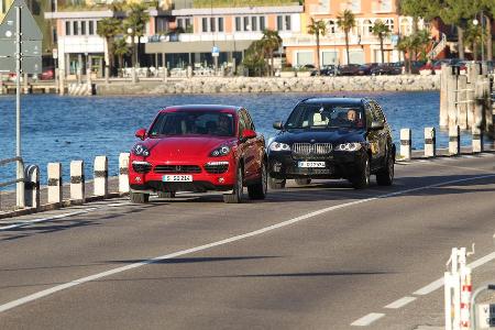 BMW X5 M50d, Porsche Cayenne S Diesel, Frontansicht