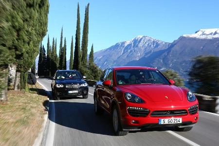 BMW X5 M50d, Porsche Cayenne S Diesel, Frontansicht