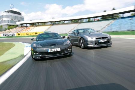 Chevrolet Corvette Z06, Nissan GT-R, Frontansicht