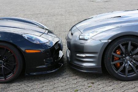 Chevrolet Corvette Z06, Nissan GT-R, Motorhaube