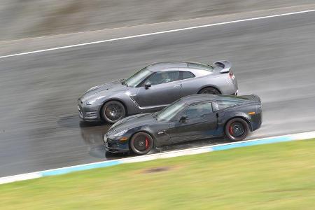 Chevrolet Corvette Z06, Nissan GT-R, Seitenansicht