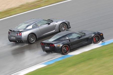 Chevrolet Corvette Z06, Nissan GT-R, Seitenansicht