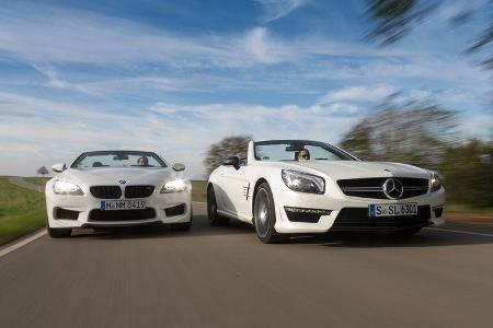 BMW M 6 Cabrio, Mercedes SL 63 AMG, Frontansicht