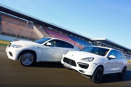 BMW X6 M, Porsche Cayenne Turbo S, Seitenansicht