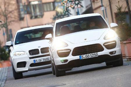 BMW X6 M, Porsche Cayenne Turbo S, Frontansicht