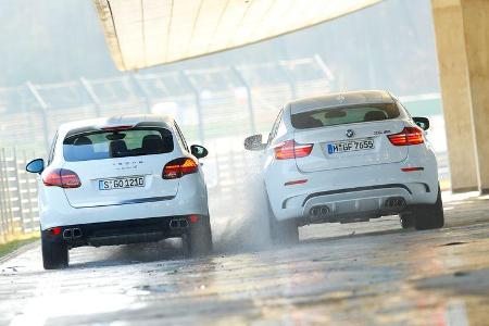 BMW X6 M, Porsche Cayenne Turbo S, Heckansicht