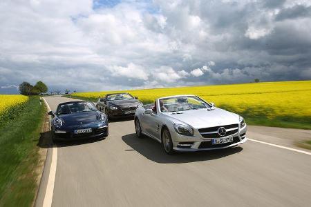 BMW 650i, Mercedes SL 500, Porsche 911 Carrera S