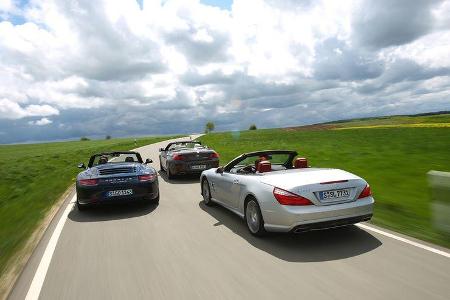 BMW 650i, Mercedes SL 500, Porsche 911 Carrera S