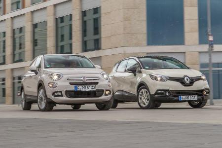 Fiat 500X 1.4 MultiAir, Renault Captur TCe 120, Frontansicht