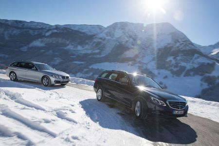 BMW 525d Touring xDrive, Mercedes E 250 CDI T 4matic, Seitenansicht