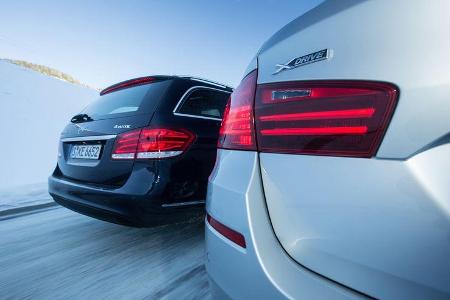 BMW 525d Touring xDrive, Mercedes E 250 CDI T 4matic, Heckleuchten