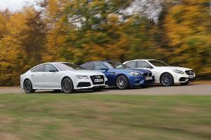 Audi RS7, BMW M5, Mercedes E 63 AMG S, Seitenansicht