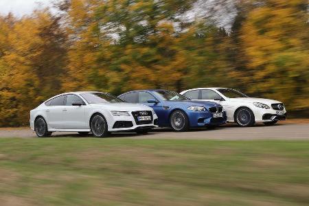 Audi RS7, BMW M5, Mercedes E 63 AMG S, Seitenansicht