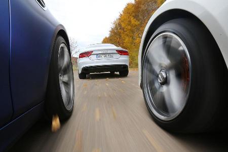 Audi RS7, BMW M5, Mercedes E 63 AMG S, Fahrt