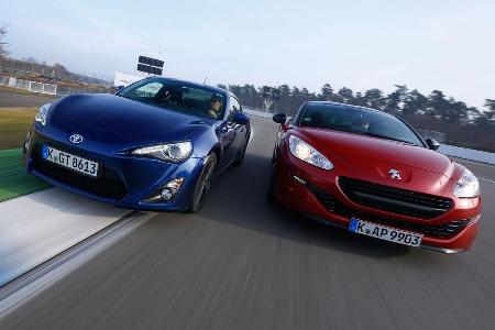 Toyota GT86, Peugeot RCZ 1.6 200 THP, Frontansicht