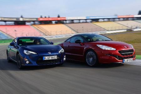 Toyota GT86, Peugeot RCZ 1.6 200 THP, Frontansicht