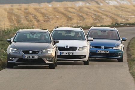 Seat León ST 1.4 TSI, Skoda Octavia Combi 1.4 TSI, VW Golf Variant 1.4 TSI, Front