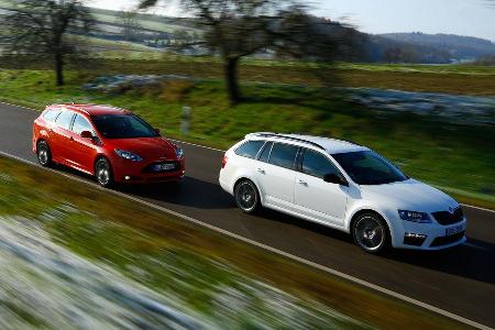 Ford Focus ST Turnier, Skoda Octavia RS Combi, Frontansicht
