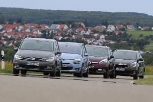 Citroën Grand C4 Picasso, Kia Carens 1.7 CRDi, Renault Grand Scénic dCi 130, VW Touran 2.0 TDI