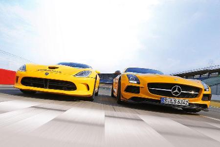Mercedes SLS AMG Black Series, SRT Viper, Frontansicht