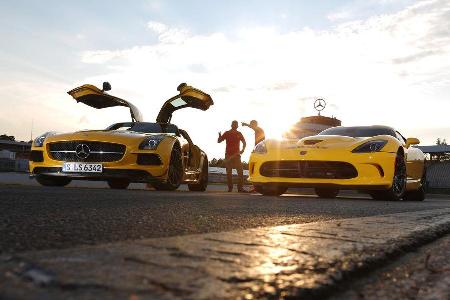 Mercedes SLS AMG Black Series, SRT Viper, Frontansicht