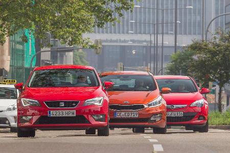 Kia Proceed, Opel Astra GTC, Seat Leon SC, Frontansicht
