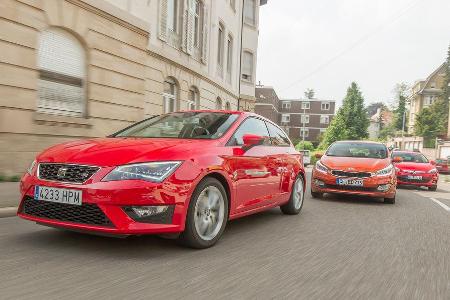 Kia Proceed, Opel Astra GTC, Seat Leon SC, Frontansicht