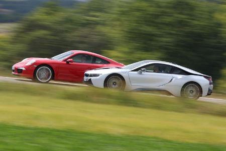 BMW i8, Porsche 911 Carrera S, Seitenansicht