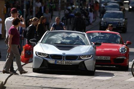 BMW i8, Porsche 911 Carrera S, Frontansicht